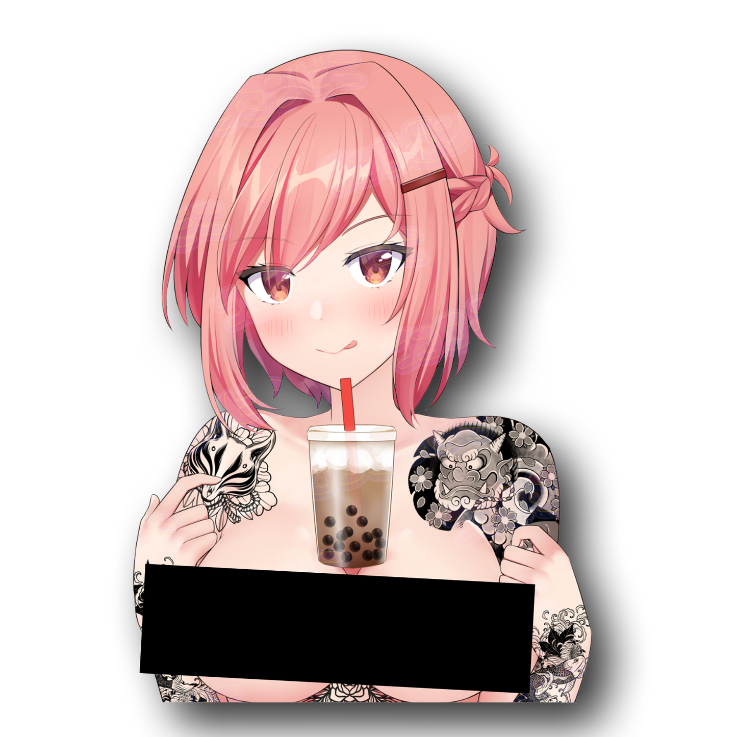 KayCee ABG - Anime Boba Girl Sticker (Tatted / NonTatted)