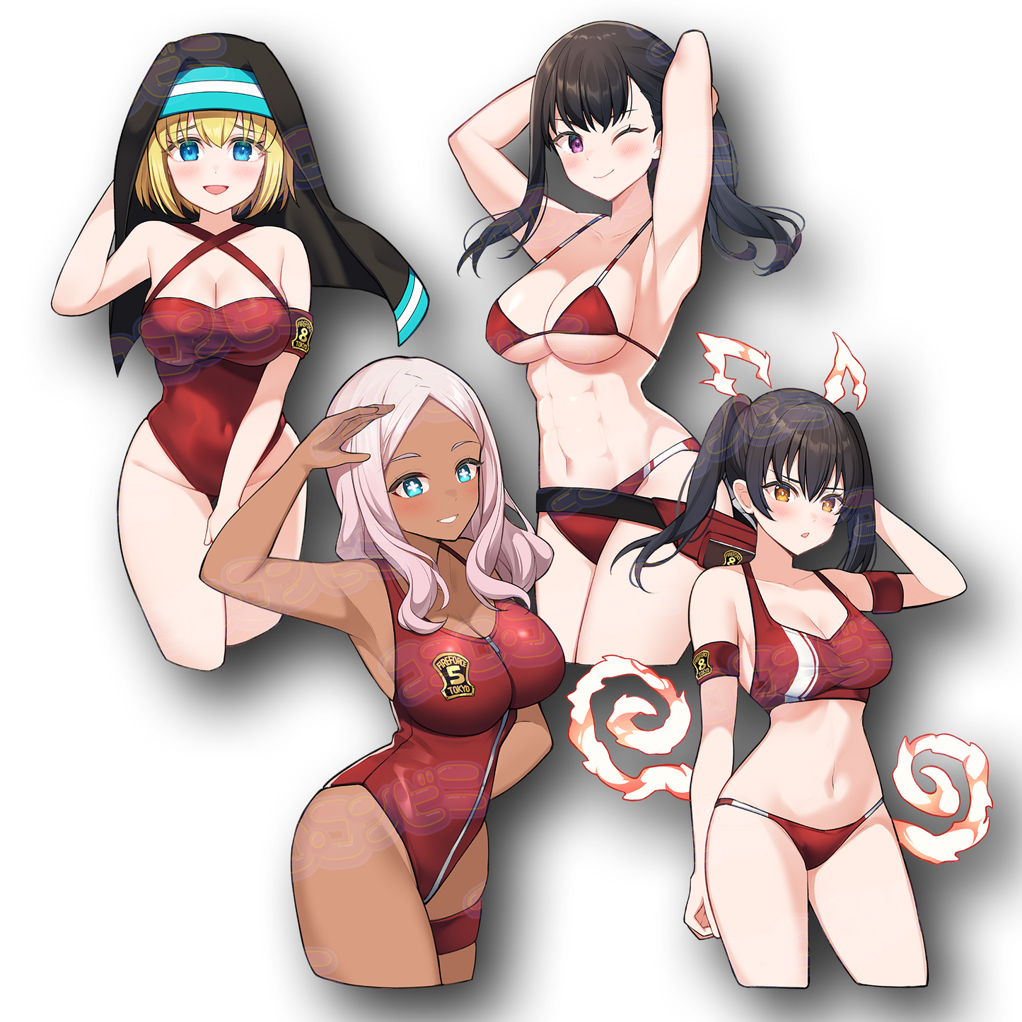 Fire Lifeguards Sticker Bundle (Holo / Regular)