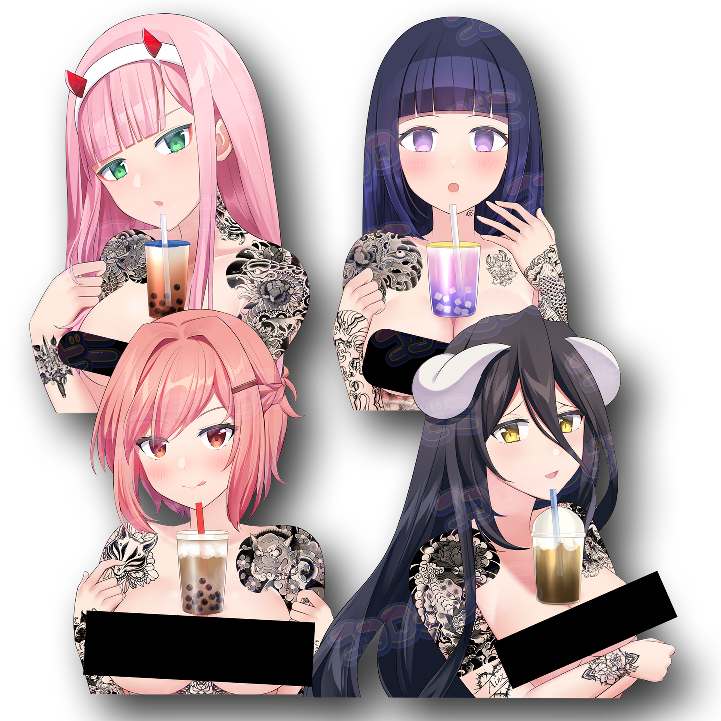 ABG - Anime Boba Girls Sticker Bundle  (Tatted / NonTatted)