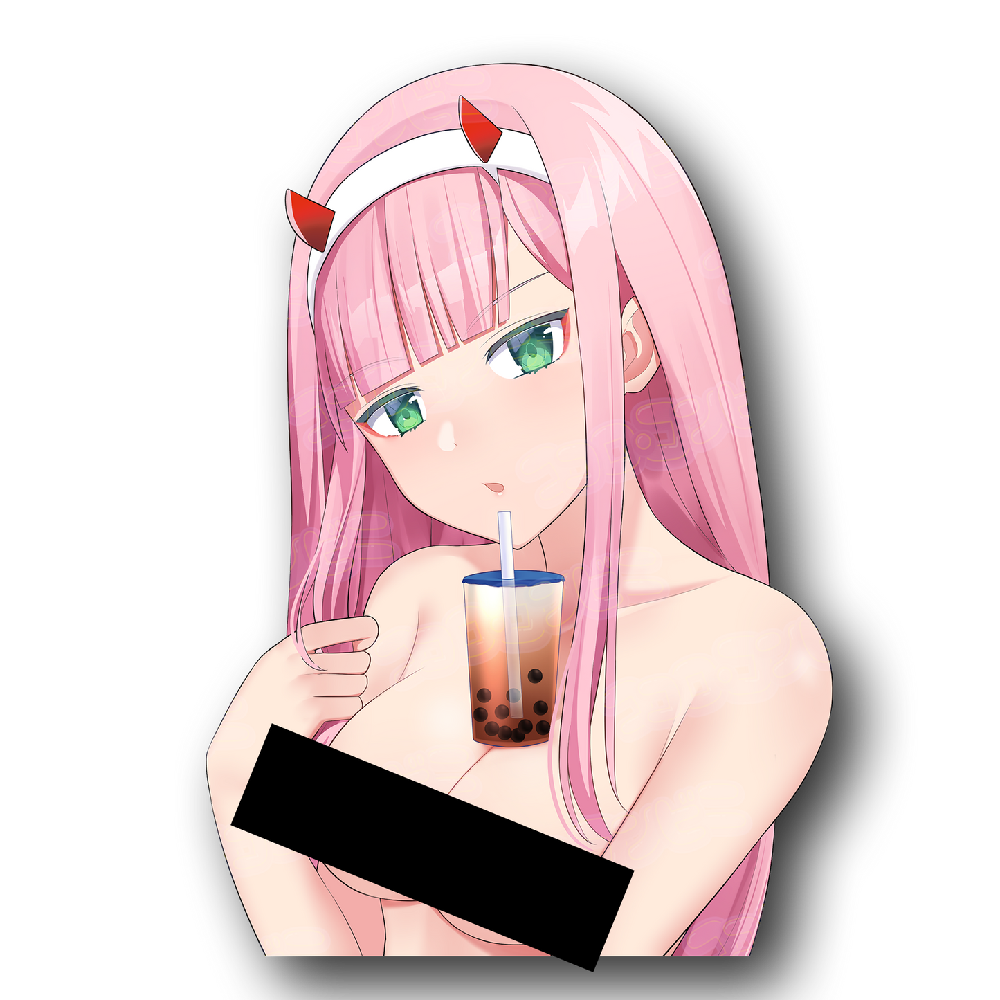 Zero Two ABG - Anime Boba Girl Sticker (Tatted / NonTatted)