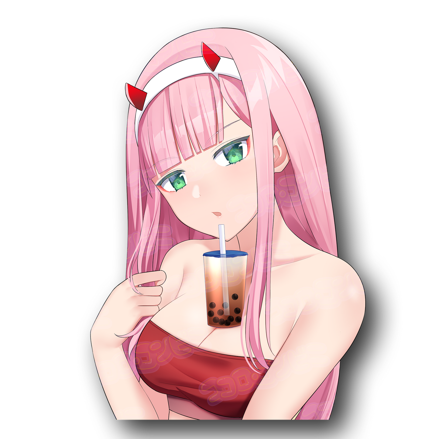 Zero Two ABG - Anime Boba Girl Sticker (Tatted / NonTatted)